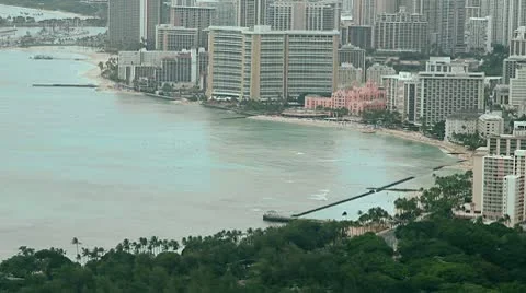 Honolulu View Stock Footage 8992940