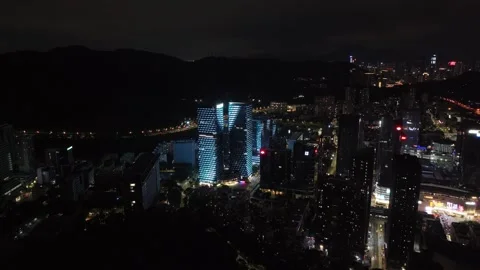 The Honor Building with lights on at night. Stock-Footage 301164021