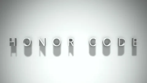 Honor code 3D title animation with shadows on a white background Stock-Footage 296895048