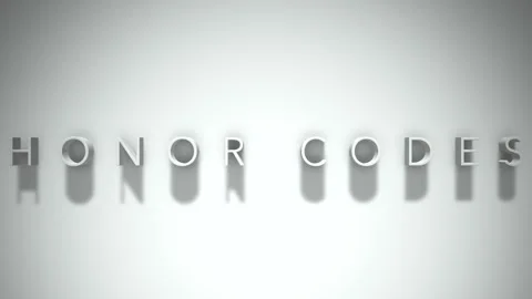 Honor codes 3D title animation with shadows on a white background Stock-Footage 296926579