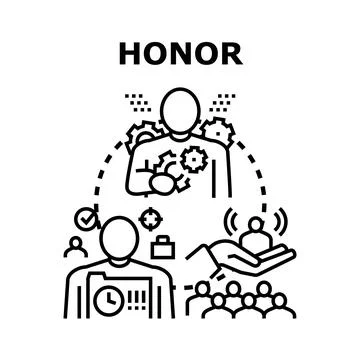 Honor concept illustrating integrity value and ethical principles Stock Illustration
