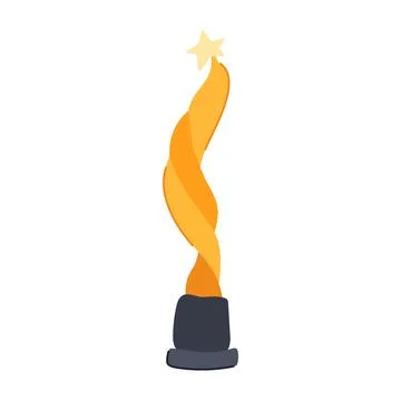 Honor gold trophy cartoon vector illustration Stock Illustration