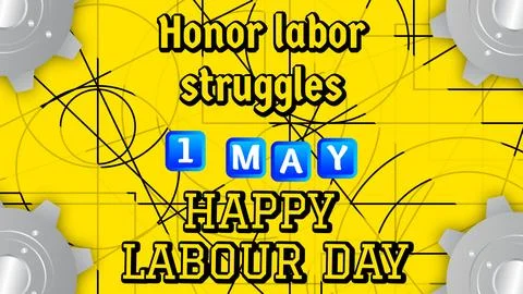 Honor labor struggle quote for labour day Stock Illustration