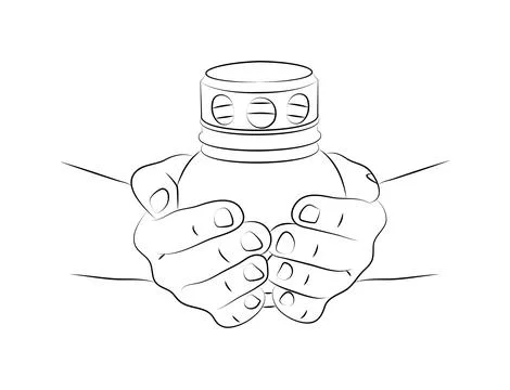 To honor memory of victims. Human hands holding a memory candle in palms Stock Illustration