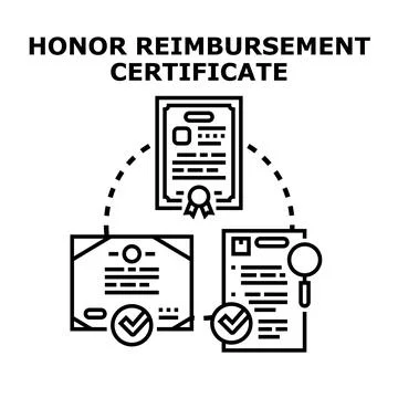 Honor reimbursement certificate documents vector concept Stock Illustration