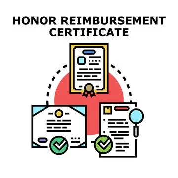 Honor reimbursement certificate documents vector concept 스톡 일러스트