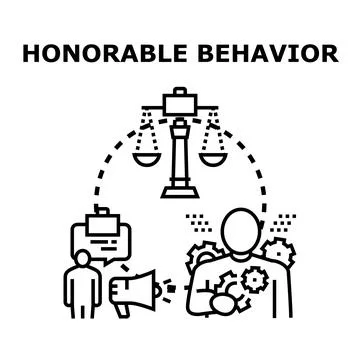 Honorable behavior concept embodying ethics and integrity Stock Illustration