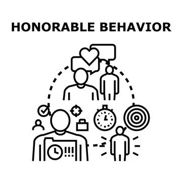 Honorable behavior concept illustrating ethical leadership and principles Stock Illustration