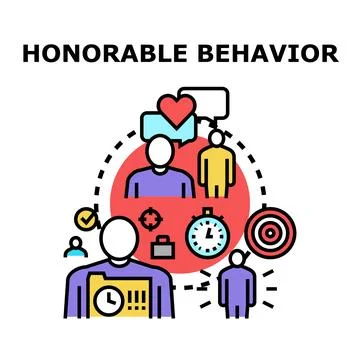 Honorable behavior concept illustrating ethical leadership and principles Stock Illustration