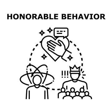 Honorable behavior showing empathy and good deeds Stock Illustration