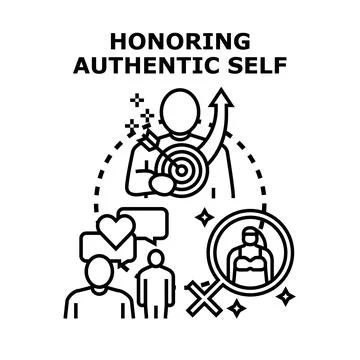 Honoring authentic self identity and gender expression Stock Illustration