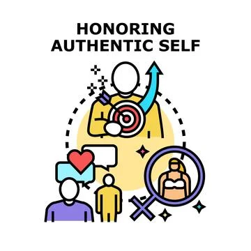 Honoring authentic self identity and gender expression Stock Illustration