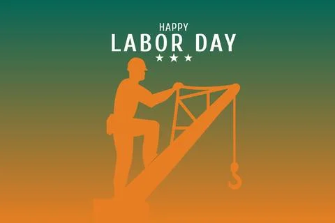 Honoring crane operator on labor day Illustrazione stock