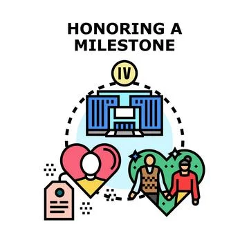 Honoring a milestone for commitment and public service Stock Illustration