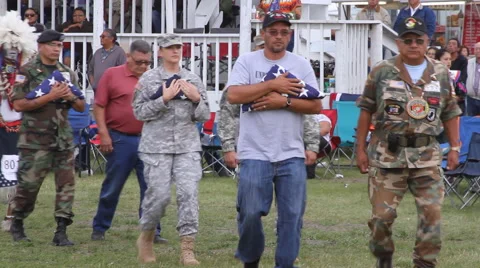 Honoring Native Veterans KIA at Pow wow Stock Footage 60638175