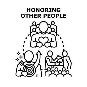 Honoring people concept with empathy and appreciation Stock Illustration