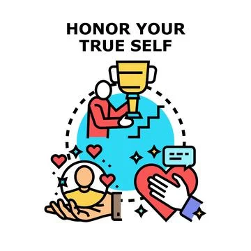 Honoring personal growth finding self love and appreciation Stock Illustration