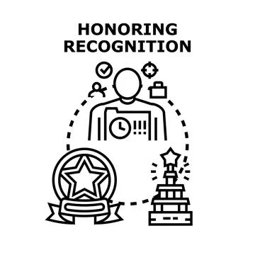 Honoring recognition concept vector black icon Stock Illustration