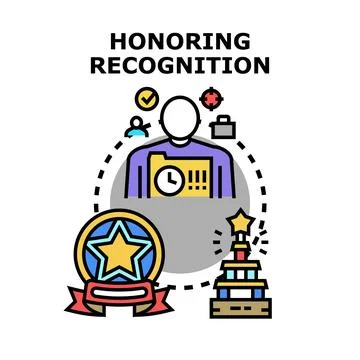 Honoring recognition concept vector color icon Stock Illustration