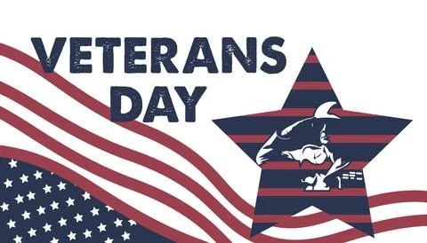 Honoring veterans day with the us flag - celebrating americas heroes Stock Illustration