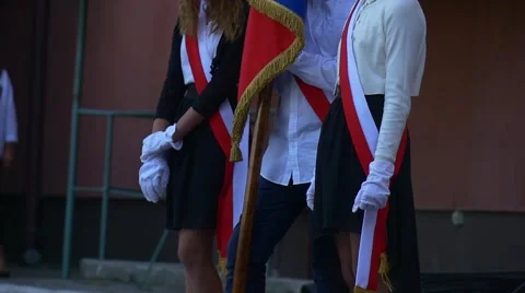 Honourable Standard-Bearers of School No2 Stock Footage 67028660