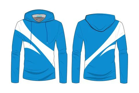 Hood jacket coat template. sweatshirt casual clothes with cotton and  Long sl Stock Illustration