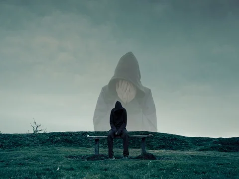 Hooded figure Stock Footage 105412645