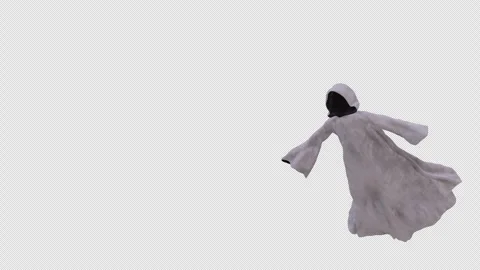 Hooded Ghost Hovering and Floating Ahead Stock Footage 346731057