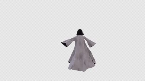 Hooded Ghost Hovering, Plunging Shot Animation Stock Footage 346731520