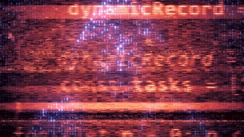 Hooded hacker silhouette behind layers of corrupted source code binary digits Stock Footage 345104868
