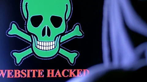 Hooded hacker spreading a virus to the website Stock Footage 72468197
