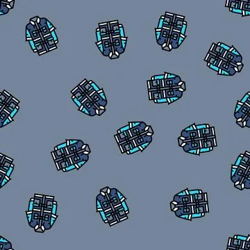 Hooded jacket futuristic design vector seamless pattern Illustrazione stock