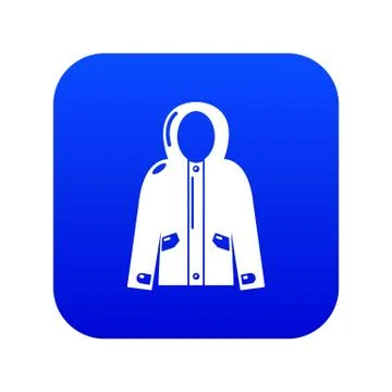 Hooded jacket icon blue vector Stock Illustration