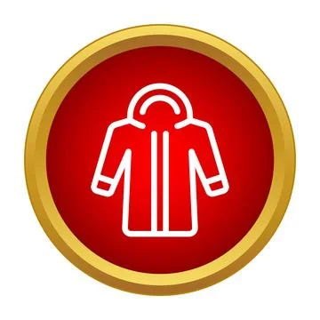 Hooded jacket icon representing winter clothing and outerwear Stock Illustration