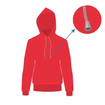 Hooded sweater. Vector Hoodie with solid and flat color design. Stock Illustration