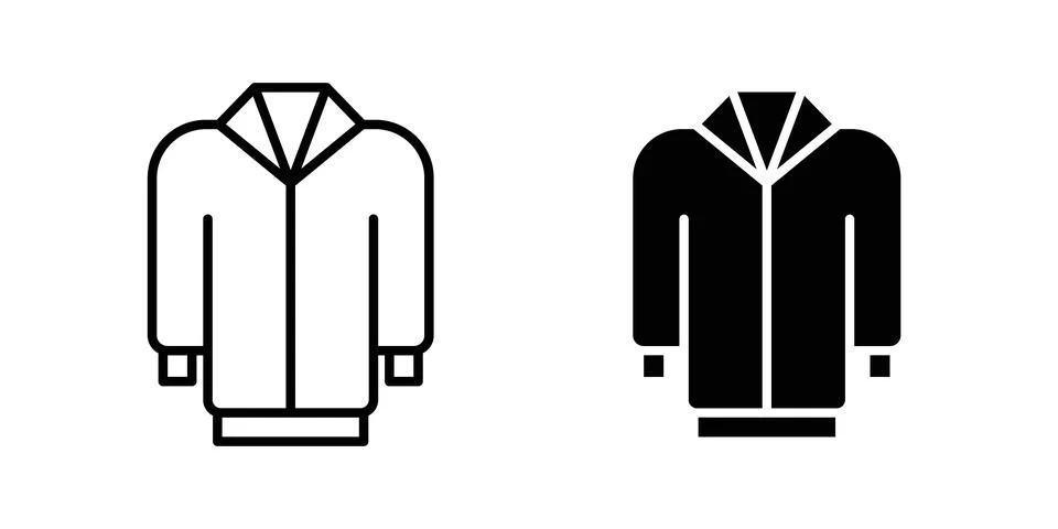 Hoodie jacket icon vector template set in black Ilustración de archivo