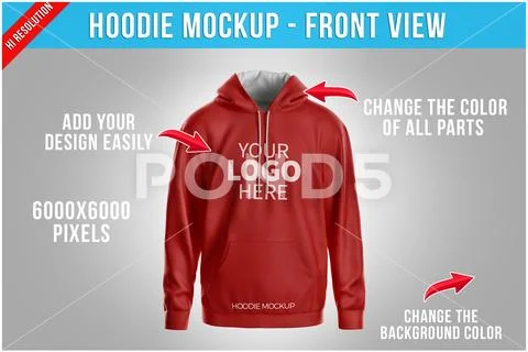 Hoodie Mockup - Front View PSD Template