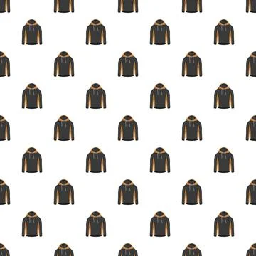 Hoodie seamless pattern on white background Stock Illustration