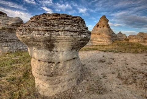 Hoodoo Badlands Alberta Canada Stock Photos