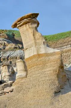 Hoodoo in Drumheller Valley Stock Photos