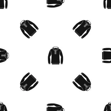 Hoody pattern seamless black 库存插图