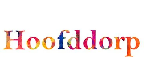 Hoofddorp text image stock design in colorful style letters Stock Illustration