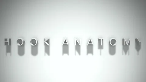 Hook anatomy 3D title animation white text on a white background Stock Footage 299381420