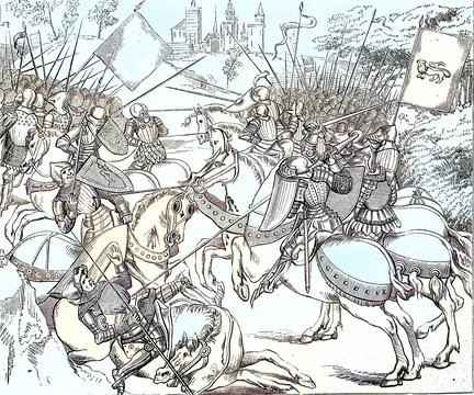 Hook and Cod wars Kampf zwischen den Hoekse en Kabeljauwse twisten comprise a Stock Illustration