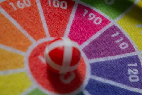 Hook and Loop Target Board with Velcro Ball and Point Values Stock Photos