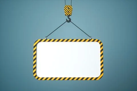 Hook and weight,mechanical concepts,3d rendering. Illustrazione stock