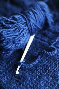 Hook and yarn for knitting Stock Photos