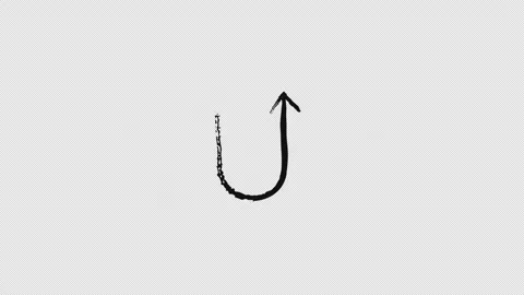 Hook arrows upward right grunge doodle animation Stock Footage 329759408