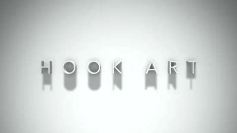 Hook art 3D title animation with shadows on a white background Stock Footage 297114355
