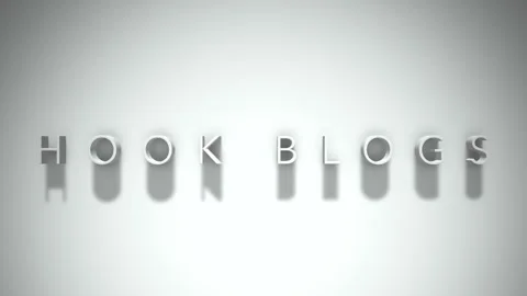 Hook blogs 3D title animation with shadows on a white background Stock Footage 297114350